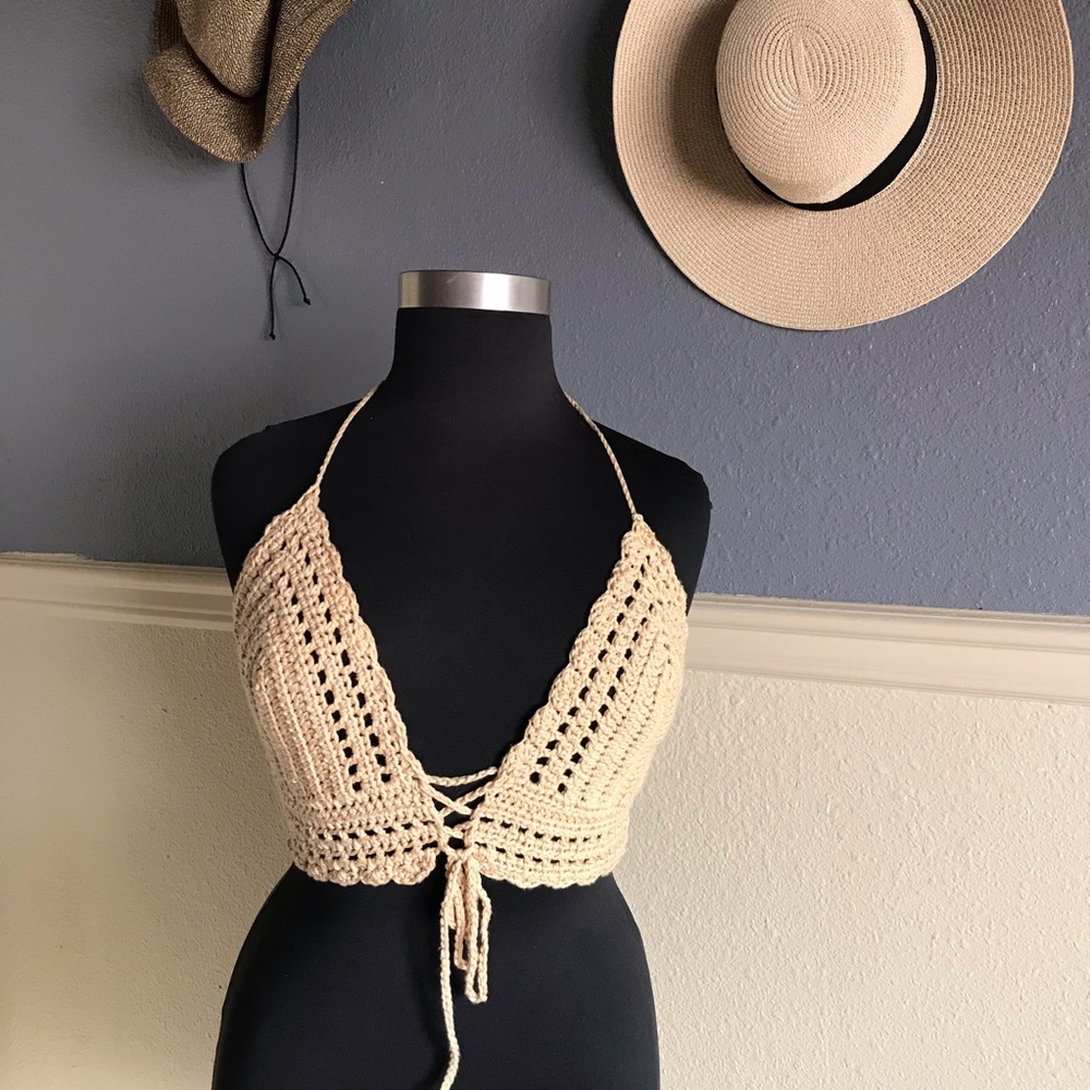 Plus Size Crochet Bralette Handmade - Picture 4 of 7